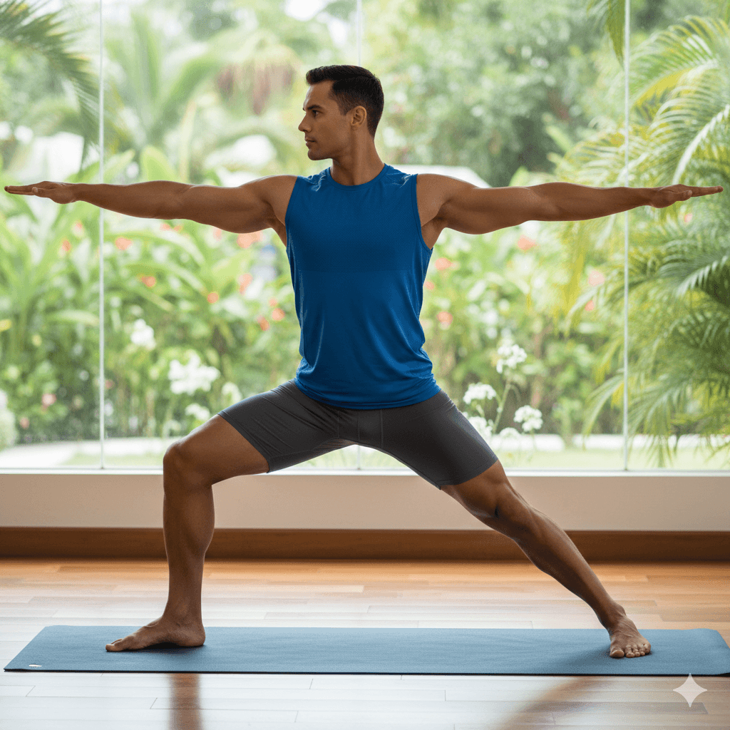 Warrior II yoga pose icon