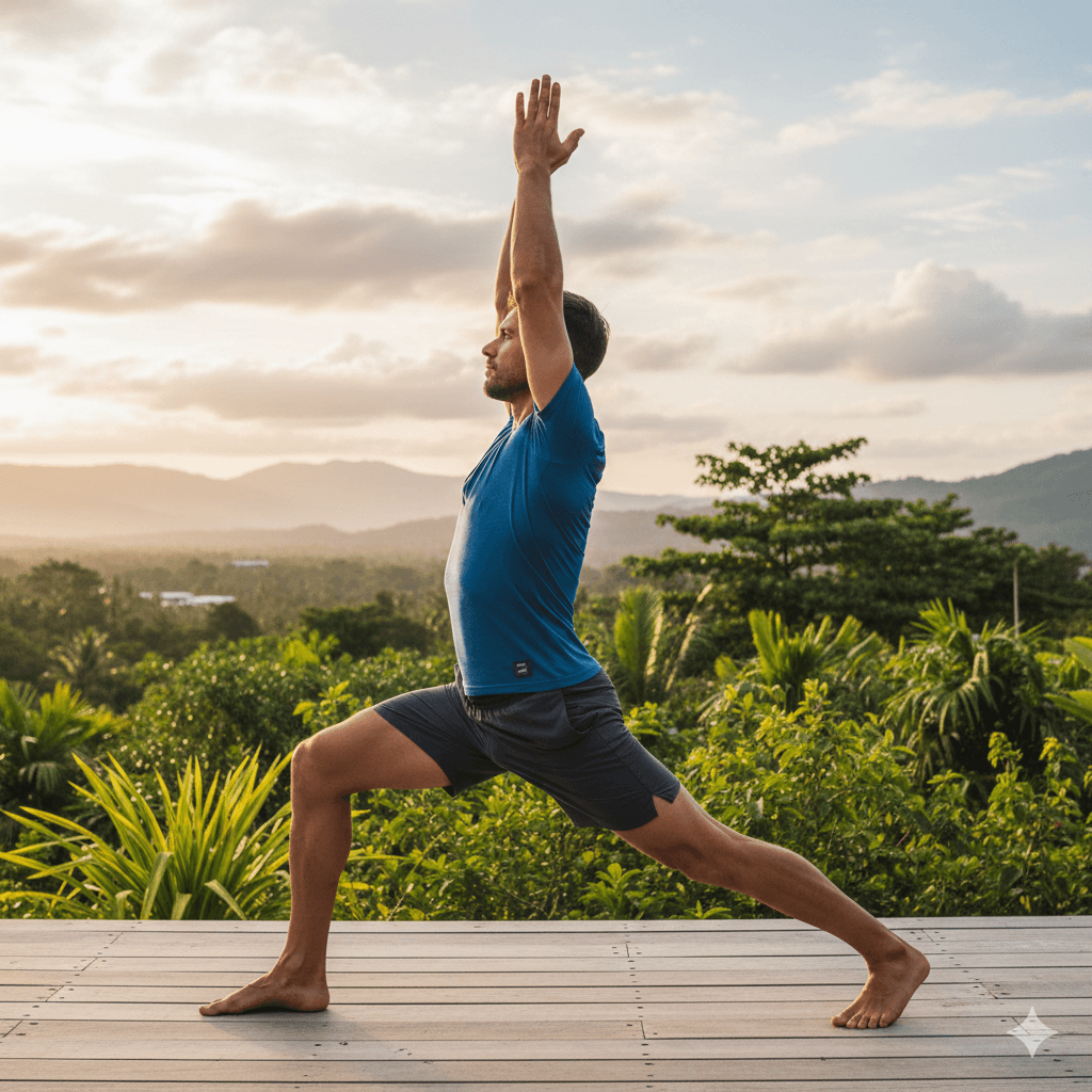 Warrior I yoga pose icon