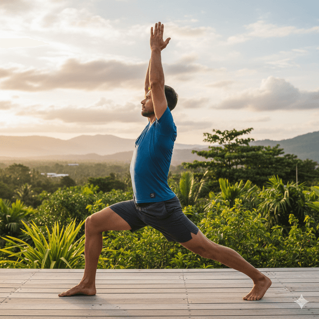 Warrior I yoga pose icon